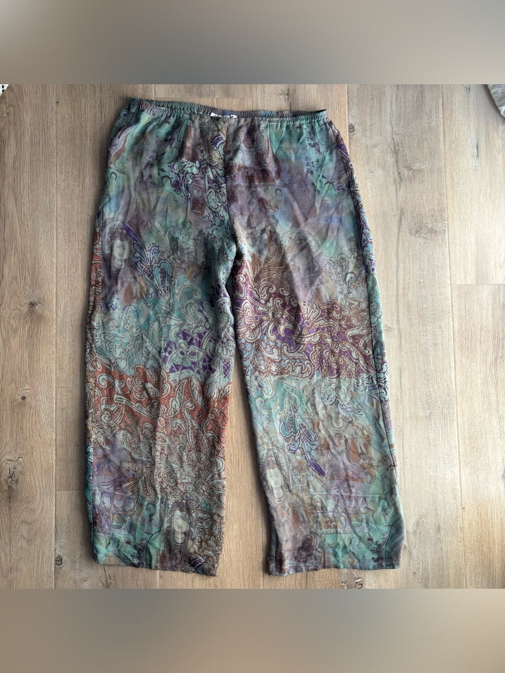 Vintage 100% Silk Citron Pants